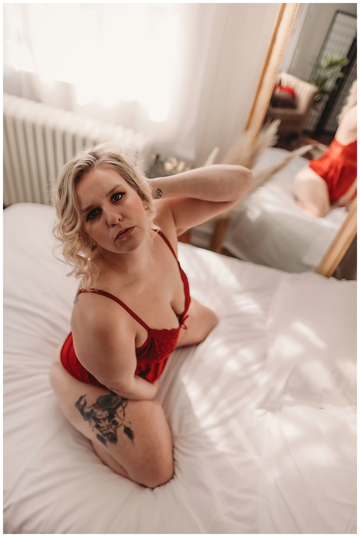 Woman in red lingerie because you are More Than Your Size