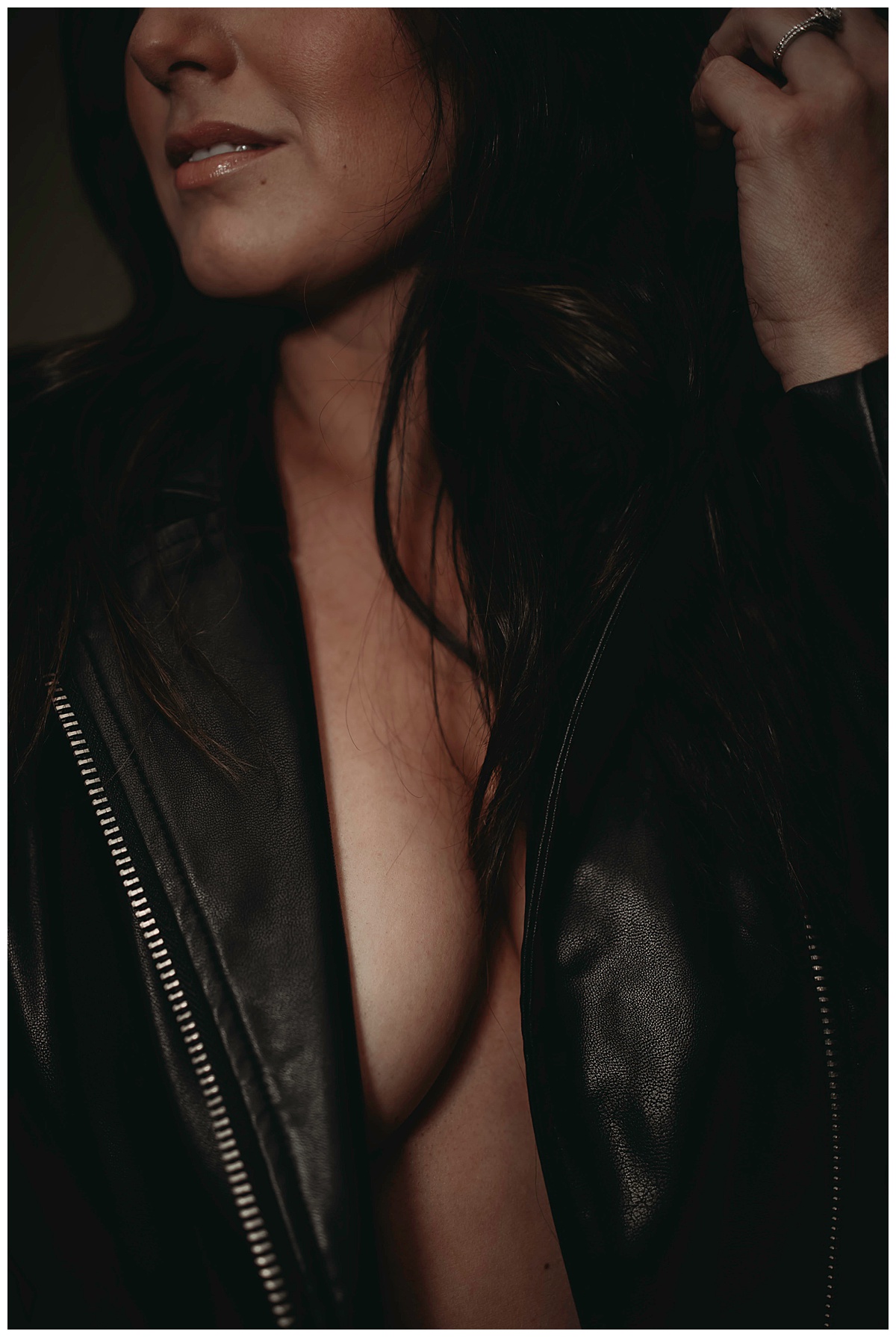 Person in leather jacket for Minneapolis Boudoir Photographer