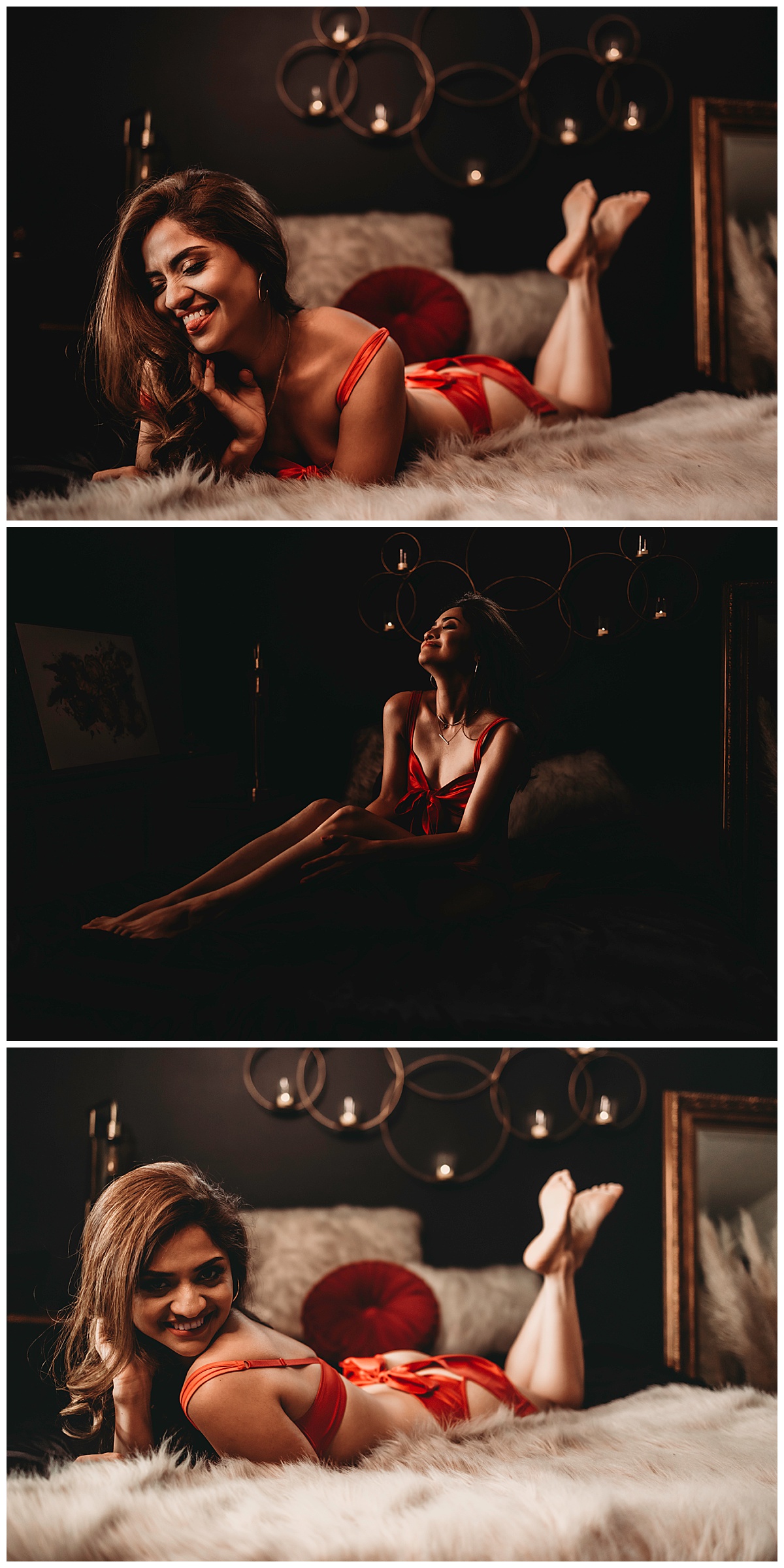 Woman in red lingerie for Boudoir Photography Minnesota